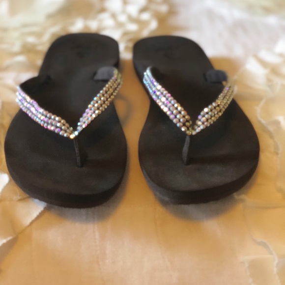 crystal flip flop sandals